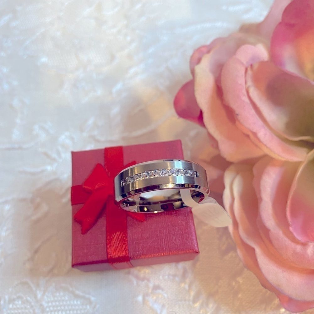 💥Jstyle Size 14  sterling silver Rhinestone Rings